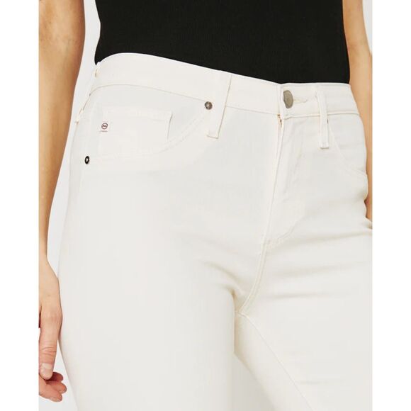 NWT AG Jeans Farrah Ankle Seamless Mid Rise Skinny Ankle Jeans in Ivory Dust 25 - Picture 5 of 16